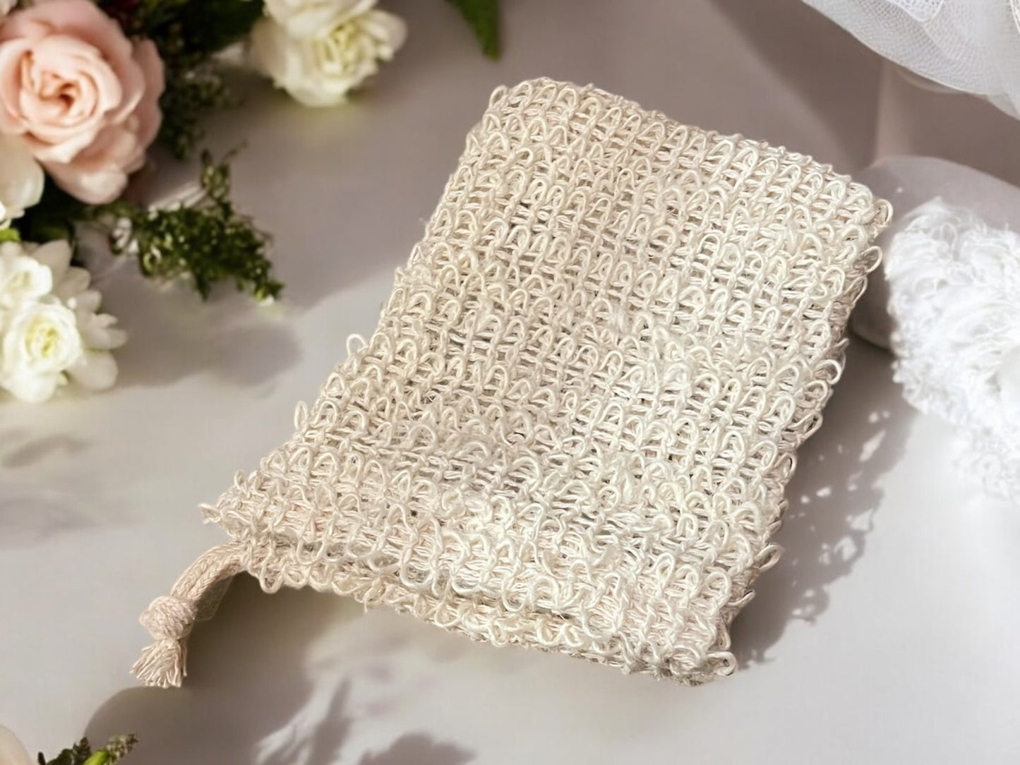 Soap Exfoliating Bag with drawstring