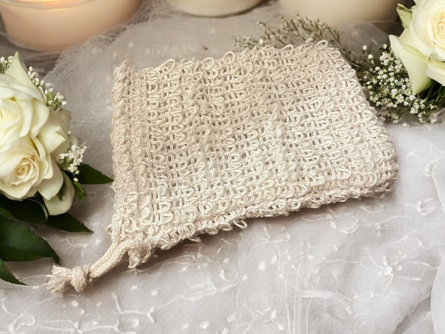 Soap Exfoliating Bag with drawstring