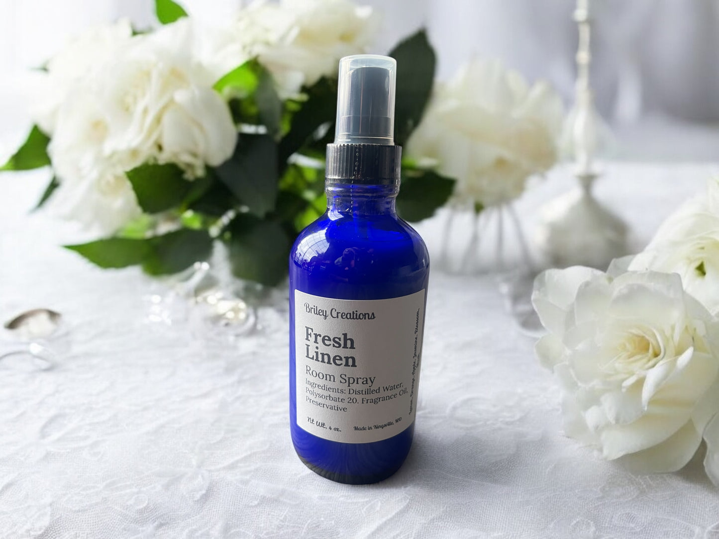 Fresh Linen Room Spray 4 oz. Glass Bottle