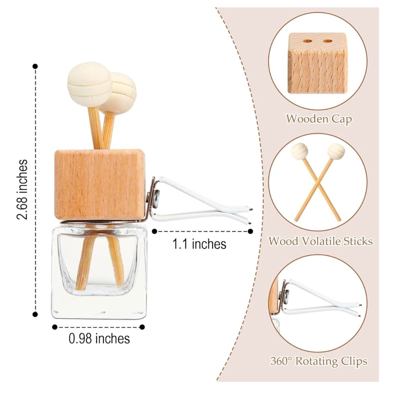 Glass Car Vent Diffuser 8 ml Salted Caramel