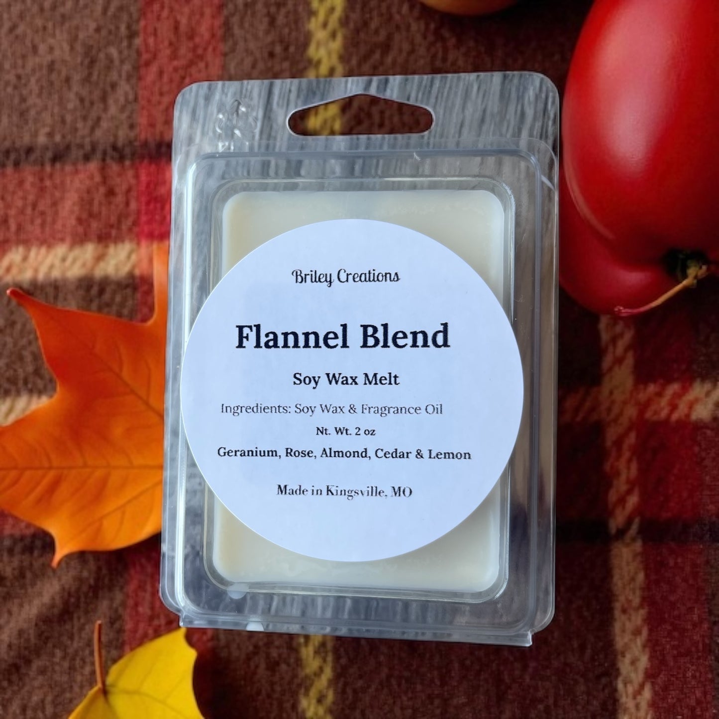 Flannel Scented Soy Wax Blend Melts 2 oz.